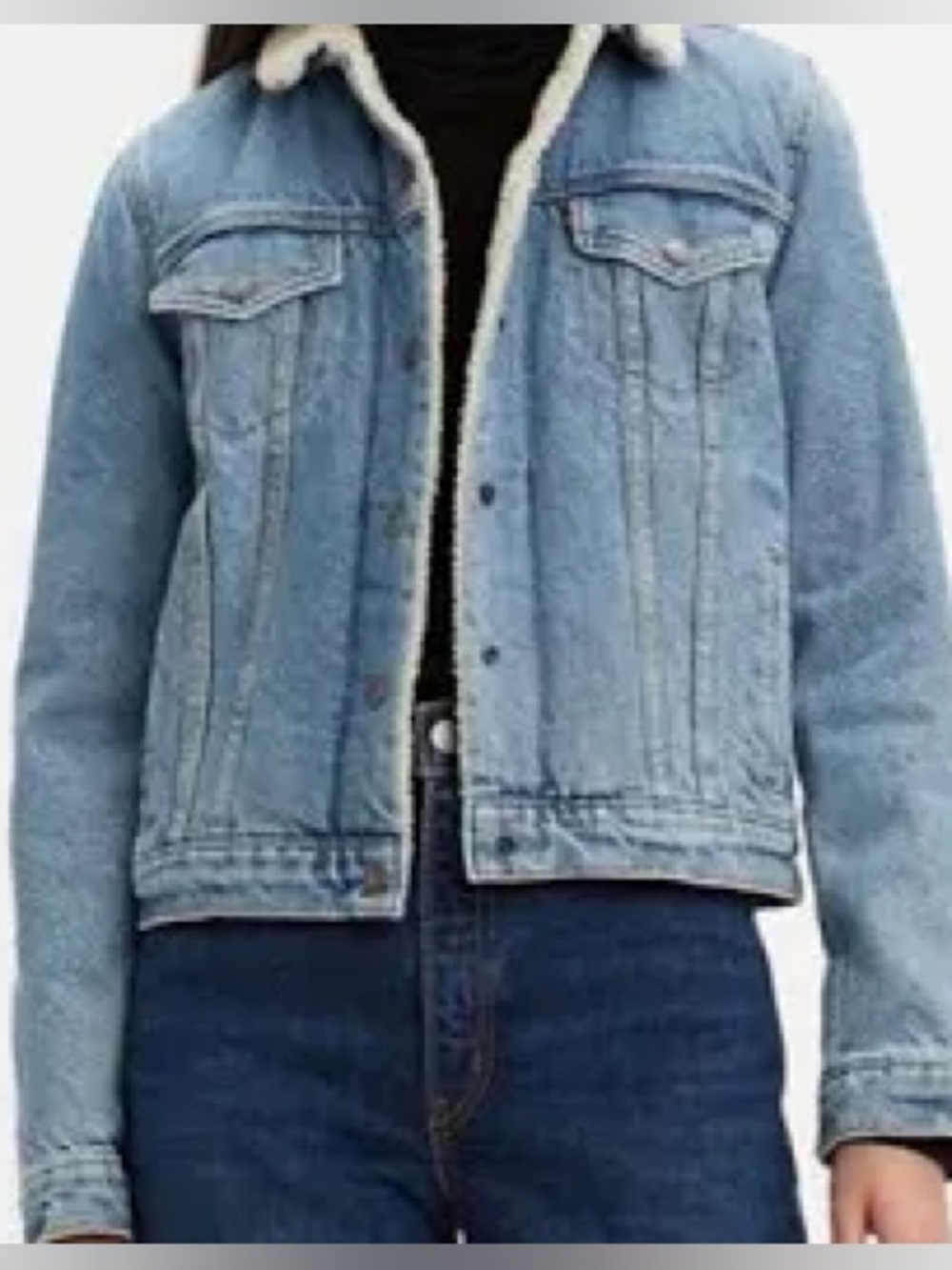 Levi's Light Blue Faux Fur Lined Denim Jacket